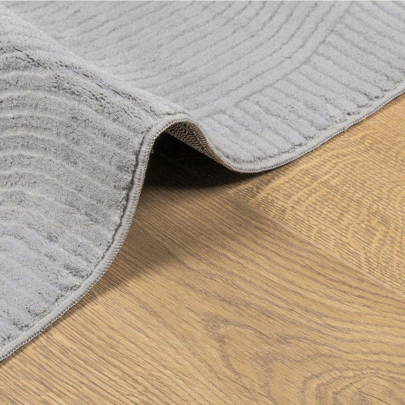 Produktbild för Matta IZA kort lugg skandinavisk look grå 80x150 cm