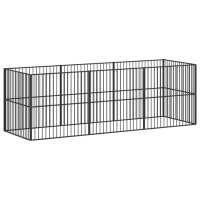 Produktbild för Hundhage 8 paneler svart galvaniserat stål