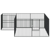 Produktbild för Hundhage 12 paneler svart galvaniserat stål
