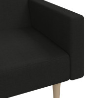 Produktbild för Bäddsoffa 2-sits svart tyg