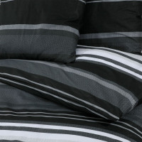 Produktbild för Bäddset svart och vit 260x220 cm bomull