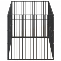 Produktbild för Hundhage 8 paneler svart galvaniserat stål
