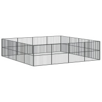 Produktbild för Hundhage 16 paneler svart galvaniserat stål