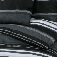 Produktbild för Bäddset svart och vit 260x240 cm bomull