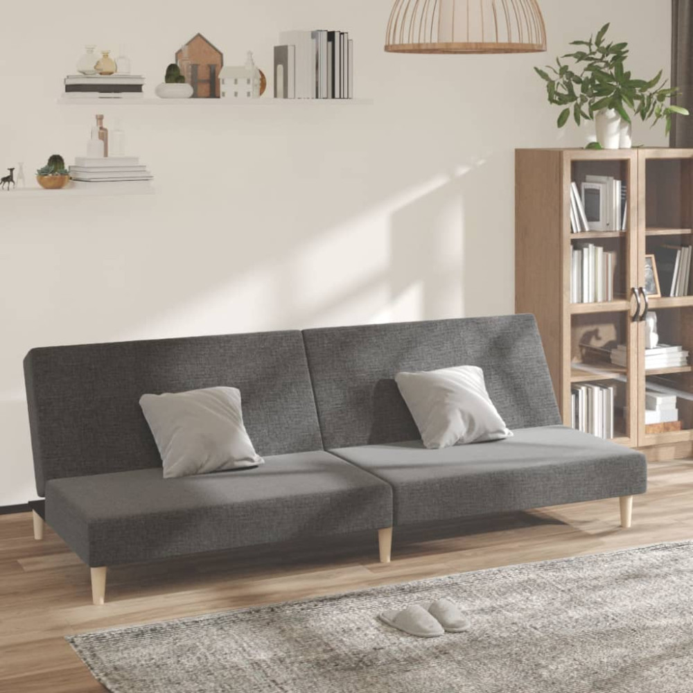 Produktbild för Bäddsoffa 2-sits ljusgrå tyg