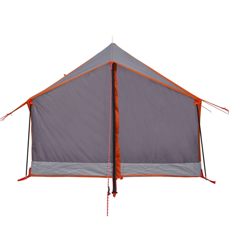 Produktbild för Campingtält 2 personer grå orange vattentätt