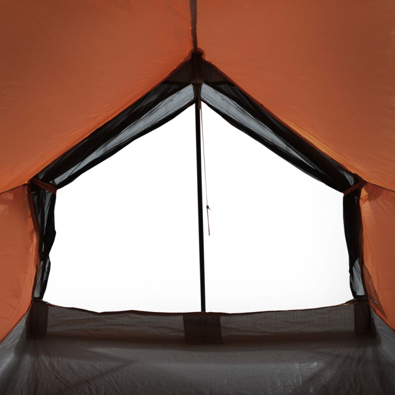 Produktbild för Campingtält 2 personer grå orange vattentätt
