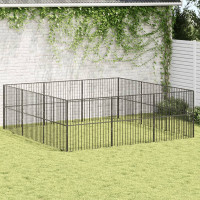 Produktbild för Hundhage 12 paneler svart galvaniserat stål