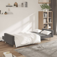 Produktbild för Bäddsoffa 2-sits ljusgrå tyg