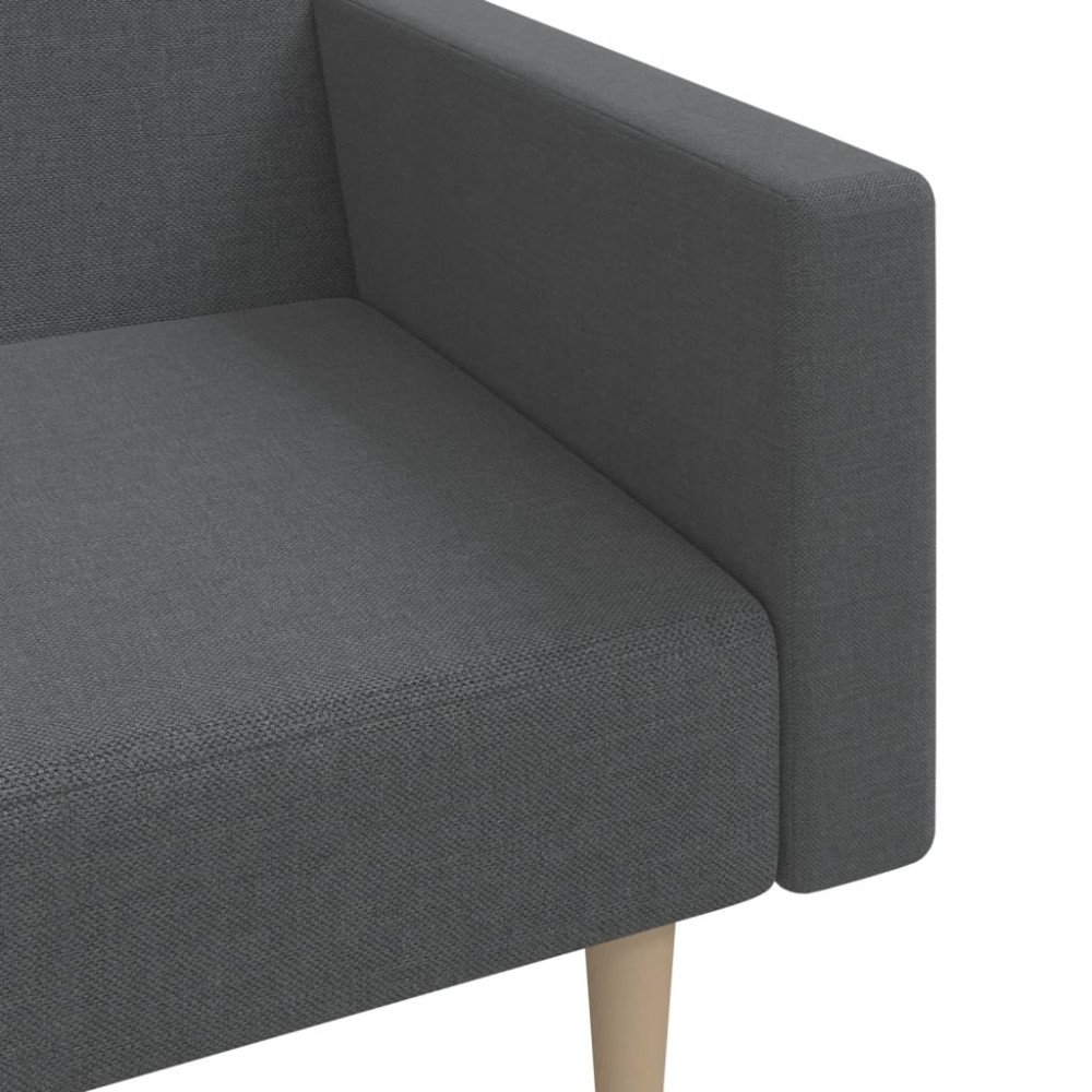 Produktbild för Bäddsoffa 2-sits ljusgrå tyg