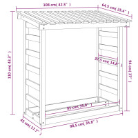 Produktbild för Vedställ vaxbrun 108x64,5x110 cm massiv furu