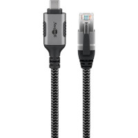 Produktbild för Goobay 70753 kabelomvandlare (hane/hona) USB C RJ-45 Svart, Silver
