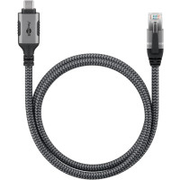 Produktbild för Goobay 70698 kabelomvandlare (hane/hona) USB C RJ-45 Svart, Silver