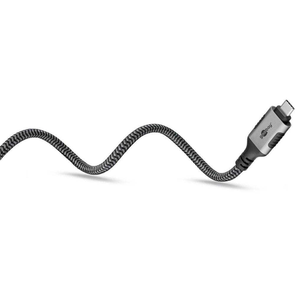 Produktbild för Goobay 70697 kabelomvandlare (hane/hona) USB C RJ-45 Svart, Silver