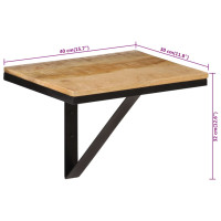 Produktbild för Vägghylla 40x30x32 cm massivt mangoträ och järn