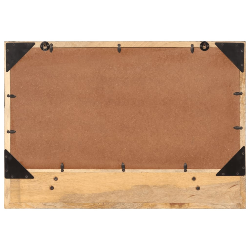Produktbild för Spegel med hylla 80x8x55 cm glas och massivt mangoträ