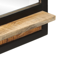 Produktbild för Spegel med hylla 80x8x55 cm glas och massivt mangoträ