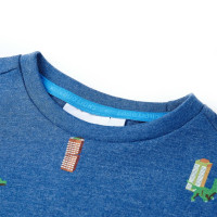 Produktbild för T-shirt för barn mörkblå melerad 104