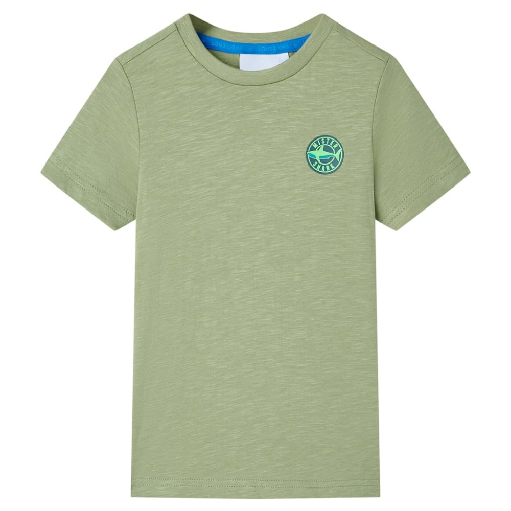 Produktbild för T-shirt för barn ljus khaki 128