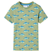Produktbild för T-shirt för barn ljus khaki 104