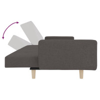 Produktbild för Bäddsoffa 2-sits med två kuddar mörkgrå tyg