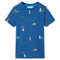 Produktbild för T-shirt för barn mörkblå melerad 92