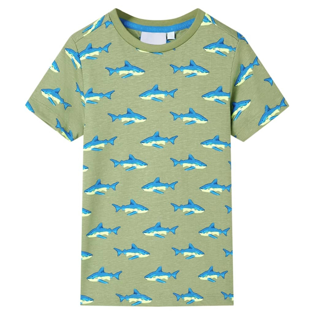 Produktbild för T-shirt för barn ljus khaki 140