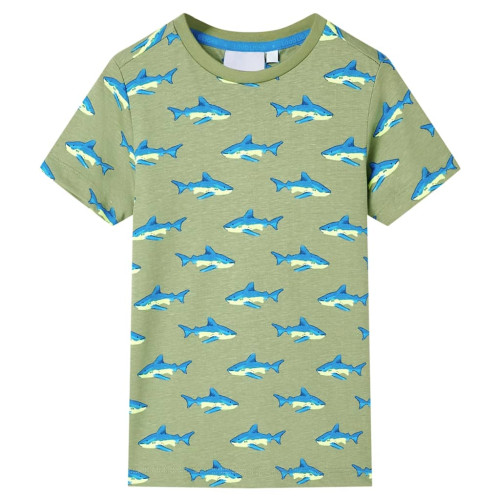 vidaXL T-shirt för barn ljus khaki 140 - Barn & Junior