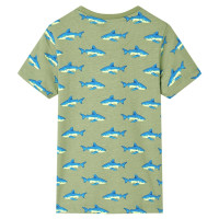 Produktbild för T-shirt för barn ljus khaki 140