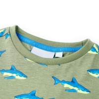 Produktbild för T-shirt för barn ljus khaki 140