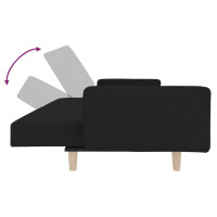 Miniatyr av produktbild för Bäddsoffa 2-sits med två kuddar svart tyg
