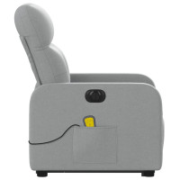 Miniatyr av produktbild för Elektrisk massagefåtölj med uppresningshjälp ljusgrå tyg