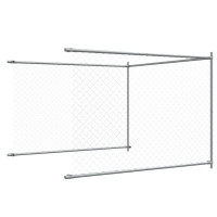 Produktbild för Hundgård med dörr grå 6x2x1,5 cm galvaniserat stål