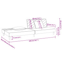 Produktbild för Bäddsoffa 2-sits med två kuddar vinröd sammet