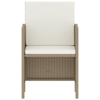 Produktbild för Matgrupp med dynor för trädgården 6 delar beige konstrotting