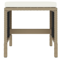 Produktbild för Matgrupp med dynor för trädgården 6 delar beige konstrotting