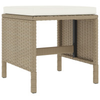 Produktbild för Matgrupp med dynor för trädgården 6 delar beige konstrotting