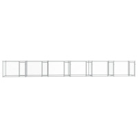 Produktbild för Hundgård med dörrar grå 12x2x1,5 cm galvaniserat stål