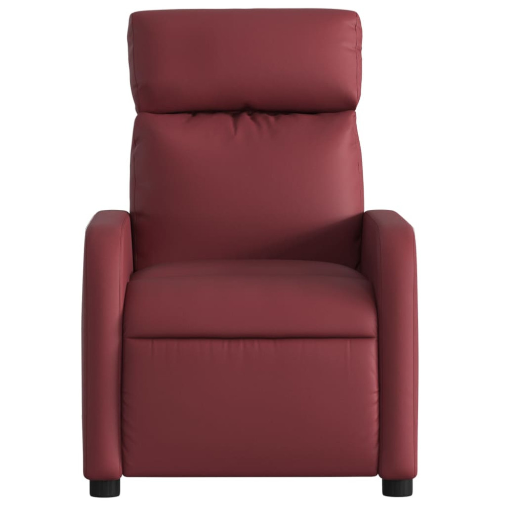 Produktbild för Massagefåtölj vinröd konstläder