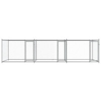 Produktbild för Hundgård med dörrar grå 6x2x1,5 cm galvaniserat stål