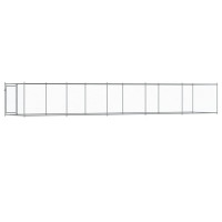 Produktbild för Hundgård med dörr grå 10x2x1,5 cm galvaniserat stål