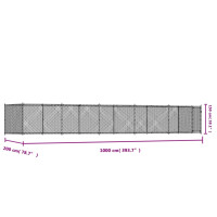 Produktbild för Hundgård med dörr grå 10x2x1,5 cm galvaniserat stål