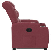 Produktbild för Reclinerfåtölj med uppresningshjälp vinröd tyg