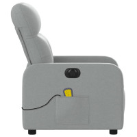 Produktbild för Elektrisk massagefåtölj ljusgrå tyg