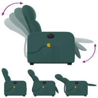 Miniatyr av produktbild för Elektrisk massagefåtölj med uppresningshjälp mörkgrön tyg