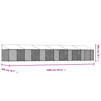 Produktbild för Hundgård med tak och dörrar grå 12x2x2 cm galvaniserat stål