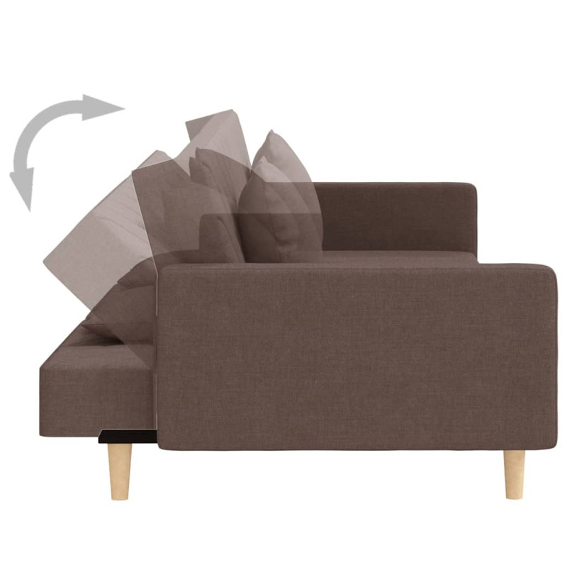 Produktbild för Bäddsoffa 2-sits med två kuddar taupe tyg
