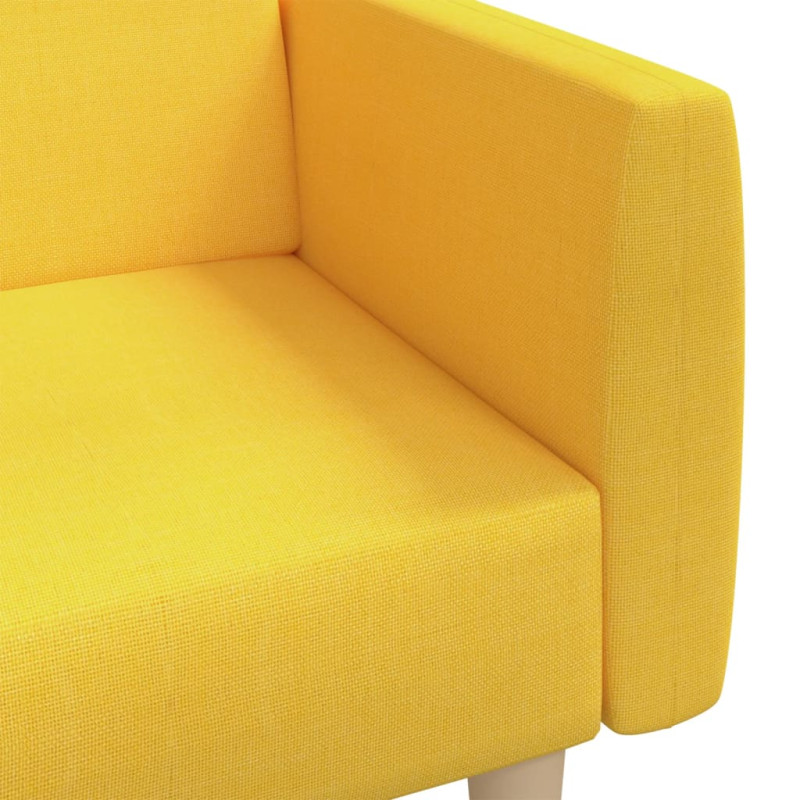 Produktbild för Bäddsoffa 2-sits gul tyg