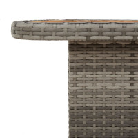 Miniatyr av produktbild för Trädgårdsbord grå 90x55x71 cm konstrotting och akaciaträ