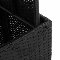 Produktbild för Trädgårdsbord svart 90x55x71 cm konstrotting och akaciaträ